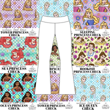 Load image into Gallery viewer, All Princess Checks Kids Flared Leggings