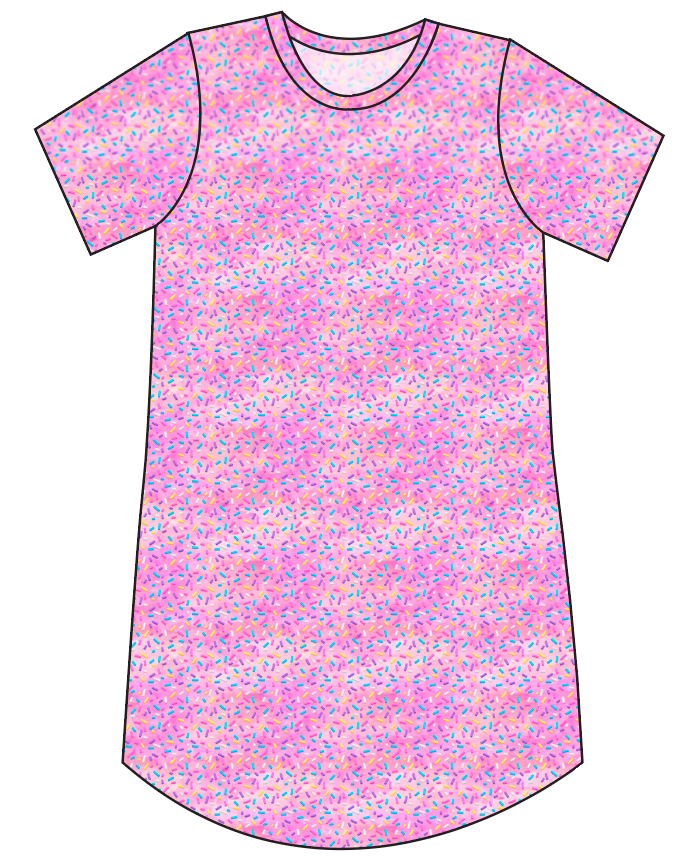 Pink Sprinkle Party Ladies' T-Shirt Dress