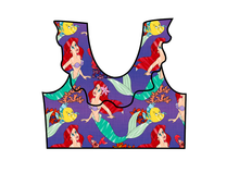 Load image into Gallery viewer, Under The Sea Swim Ruffle Neck Swim Top