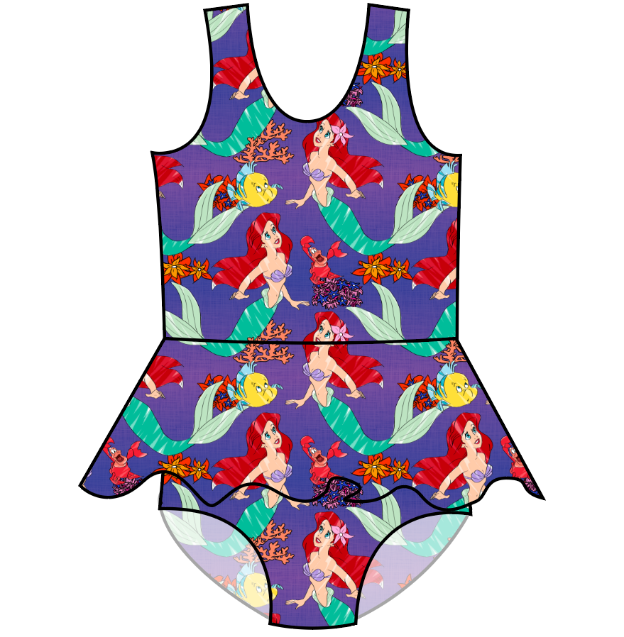 Under The Sea Swim Skirted One Piece Swim Suit