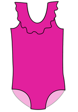 Load image into Gallery viewer, Swim Solids Swim Preorder Ruffle Neck One Piece Swim Suit