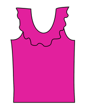 Load image into Gallery viewer, Swim Solids Swim Preorder Ruffle Neck Swim Top