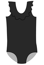 Load image into Gallery viewer, Swim Solids Swim Preorder Ruffle Neck One Piece Swim Suit