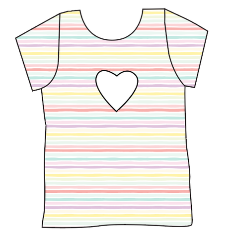 Easter Stripes Cambria Heart Back Tee