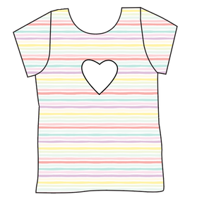 Easter Stripes Cambria Heart Back Tee