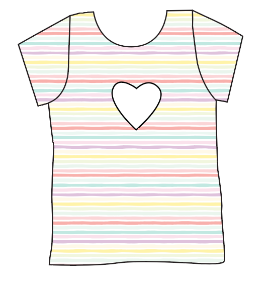 Easter Stripes Cambria Heart Back Tee