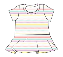 Load image into Gallery viewer, Easter Stripes Ladies&#39; Peplum Top