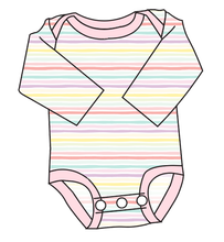 Load image into Gallery viewer, Easter Stripes Lap Neck Bodysuit