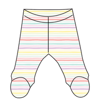 Load image into Gallery viewer, Easter Stripes Newborn Footed Pants