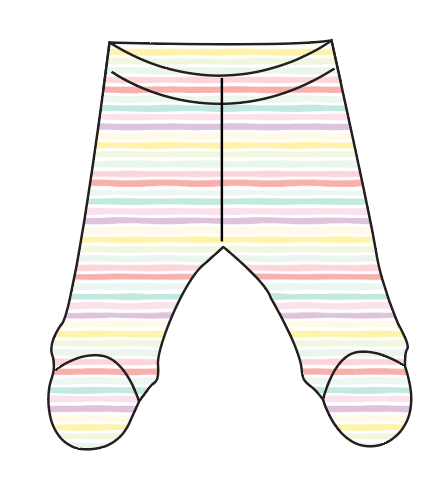 Easter Stripes Newborn Footed Pants