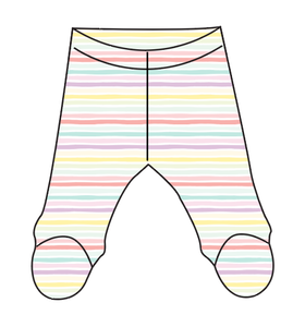 Easter Stripes Newborn Footed Pants