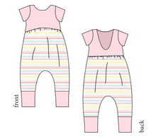 Load image into Gallery viewer, Easter Stripes Low Back Romper and Bubble Romper