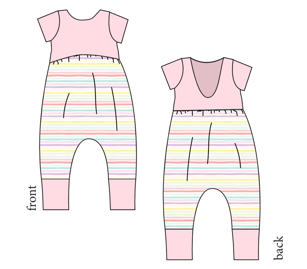 Easter Stripes Low Back Romper and Bubble Romper