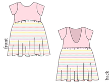 Load image into Gallery viewer, Easter Stripes Low Back Dress