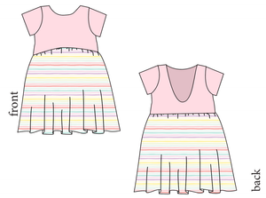 Easter Stripes Low Back Dress