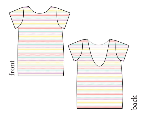 Easter Stripes Low Back Ballerina Tee