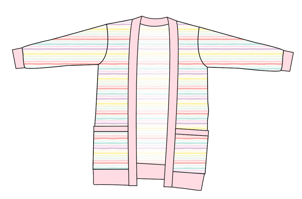 Easter Stripes Kids Grandpa Cardigan