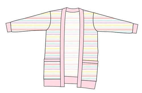 Easter Stripes Ladies' Grandpa Cardigan