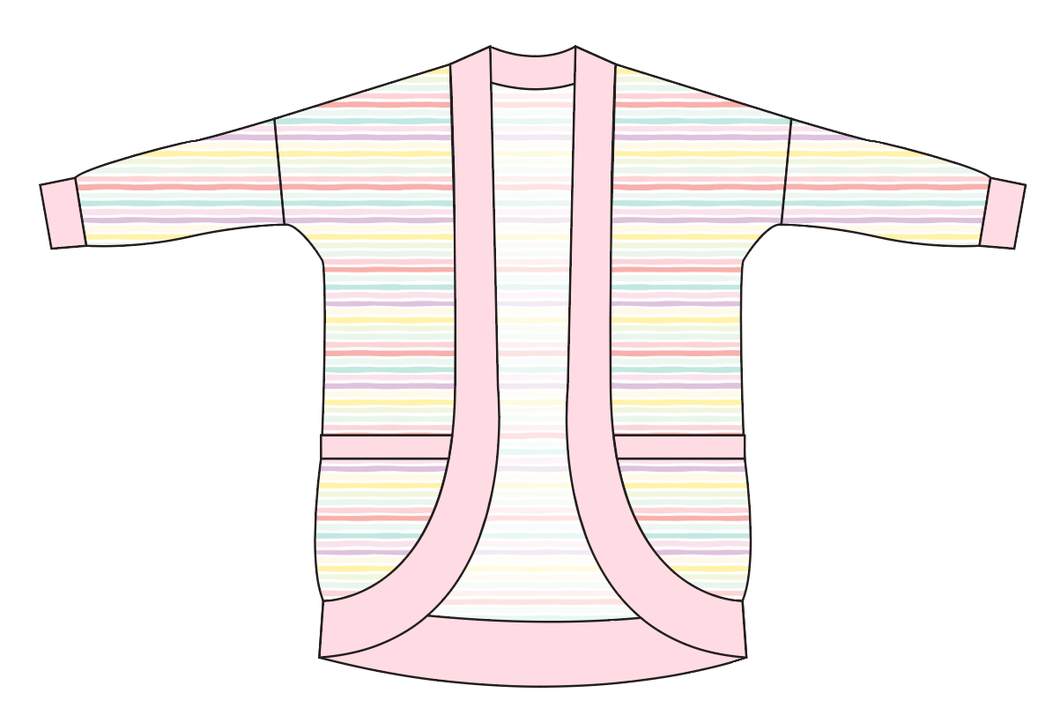 Easter Stripes Kids Cocoon Cardigan