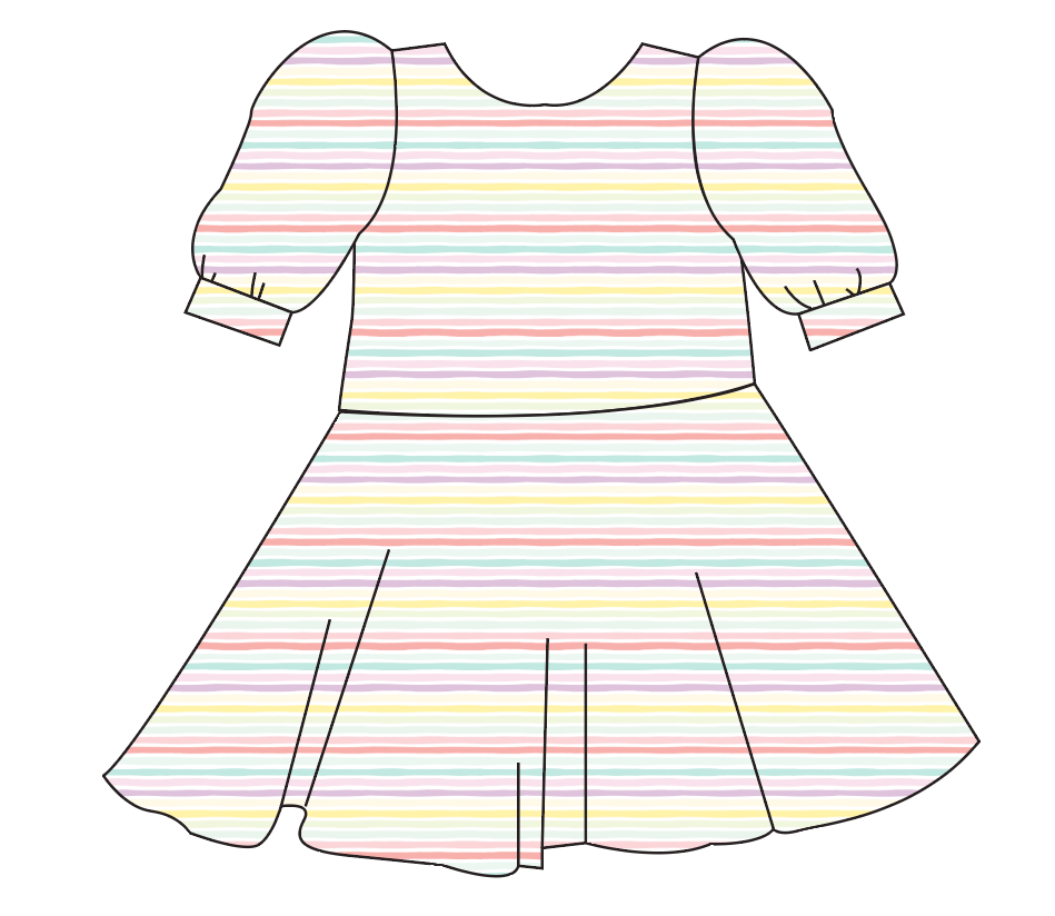 Easter Stripes Prairie Dress