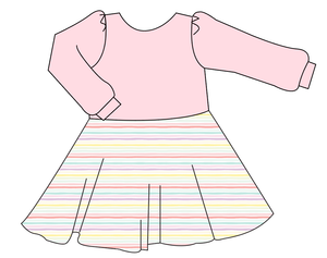 Easter Stripes Prairie Dress