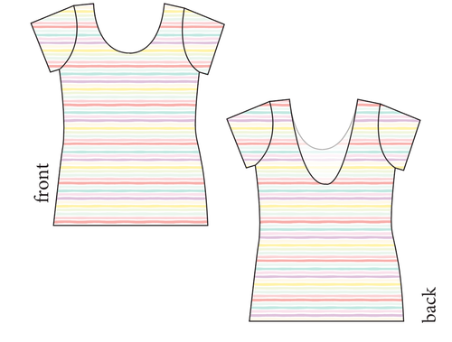 Easter Stripes Ladies' Low Back Ballerina Tee