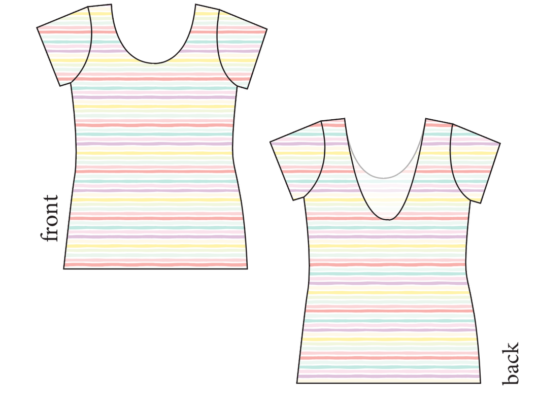 Easter Stripes Ladies' Low Back Ballerina Tee