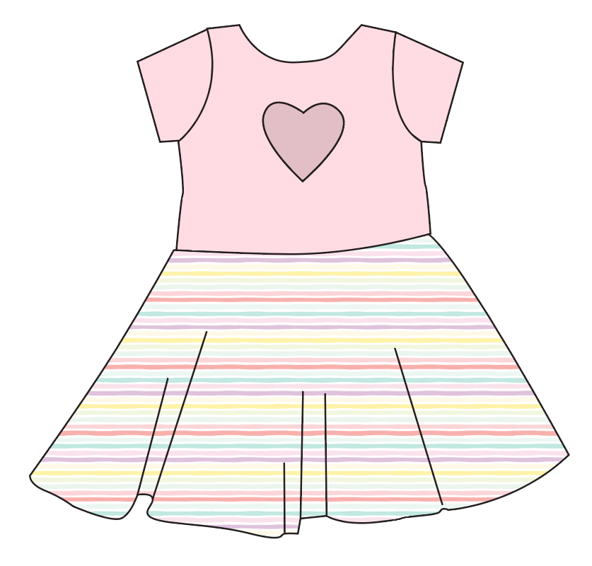 Easter Stripes Molly Heart Back Twirly Dress