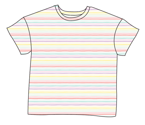 Easter Stripes Ladies' Oversized Tee