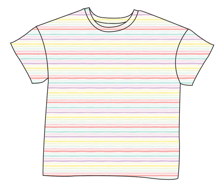 Easter Stripes Ladies' Oversized Tee