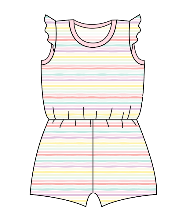 Easter Stripes Ivy Summer Romper