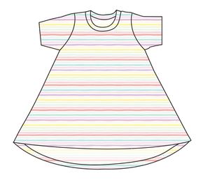 Easter Stripes Basic T-Shirt Dress