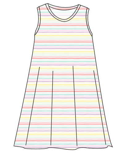 Easter Stripes Ladies' Swing Dress