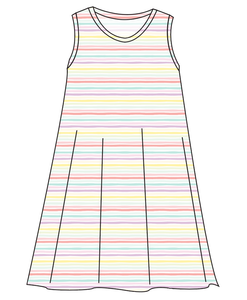 Easter Stripes Ladies' Swing Dress