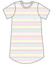 Load image into Gallery viewer, Easter Stripes Ladies&#39; T-Shirt Dress