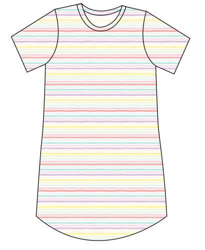 Easter Stripes Ladies' T-Shirt Dress