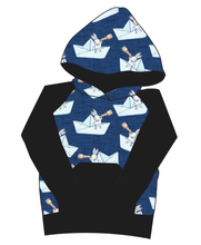 Load image into Gallery viewer, Blue Paper Boat Bunnies Mens&#39; Hoodie