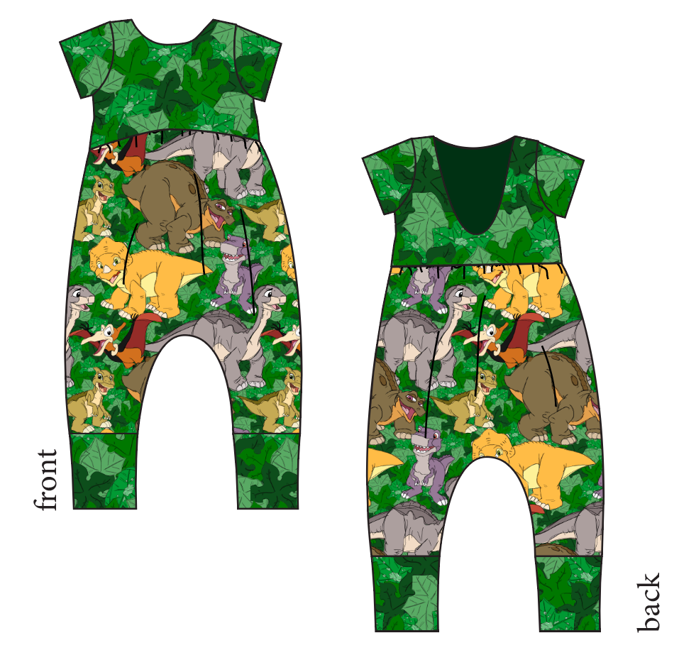 Prehistoric Pals Low Back Romper and Bubble Romper