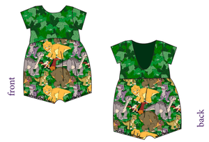 Prehistoric Pals Low Back Romper and Bubble Romper