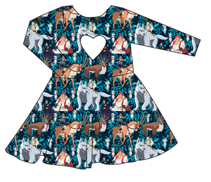 Forest Spirits Molly Heart Back Twirly Dress