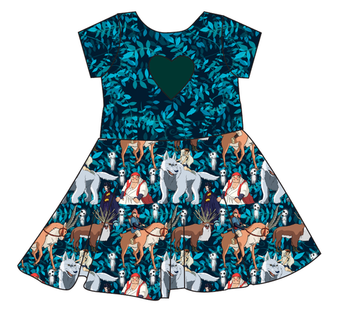 Forest Spirits Molly Heart Back Twirly Dress