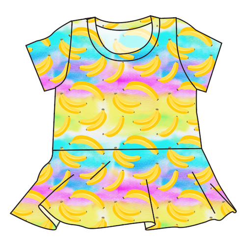 Neon Bananas Peplum Top
