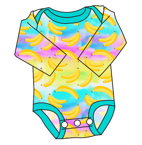 Neon Bananas Lap Neck Bodysuit