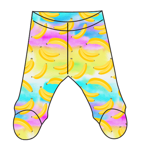Neon Bananas Newborn Footed Pants