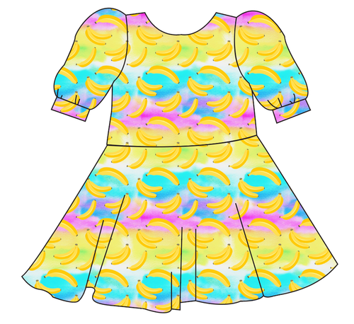 Neon Bananas Prairie Dress