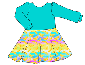 Neon Bananas Prairie Dress