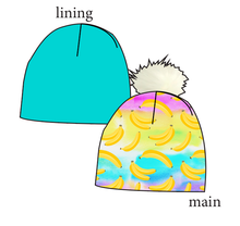 Load image into Gallery viewer, Neon Bananas Slouchy Beanie (Reversible!)