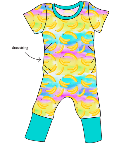 Neon Bananas Grow With Me Pants And Shorts Romper