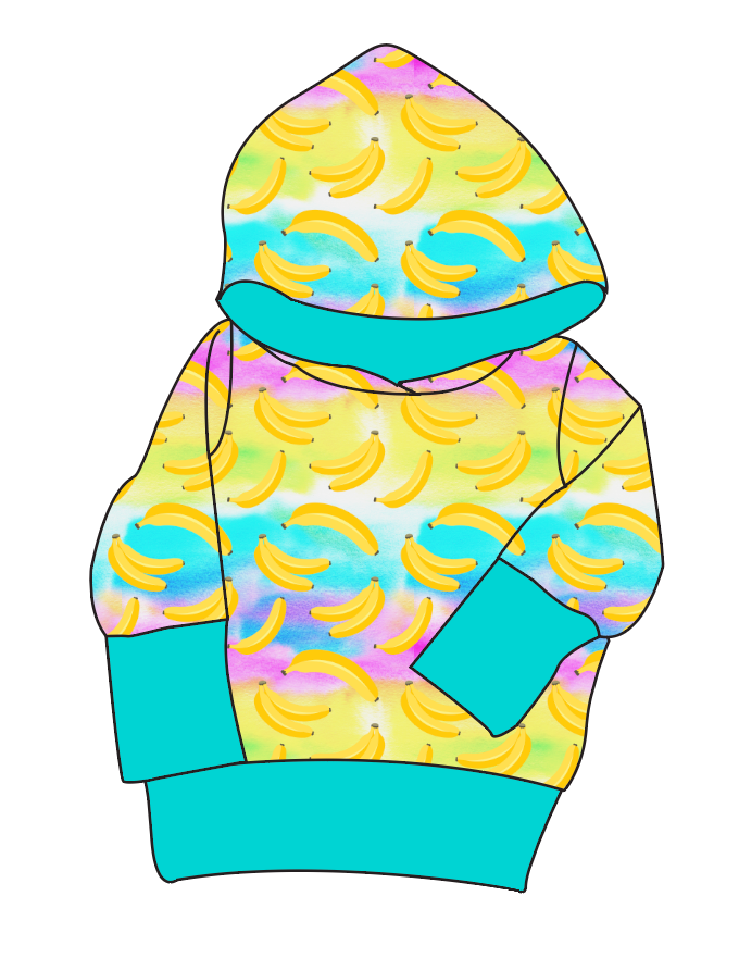 Neon Bananas Grow With Me Hoodie (or Crewneck)