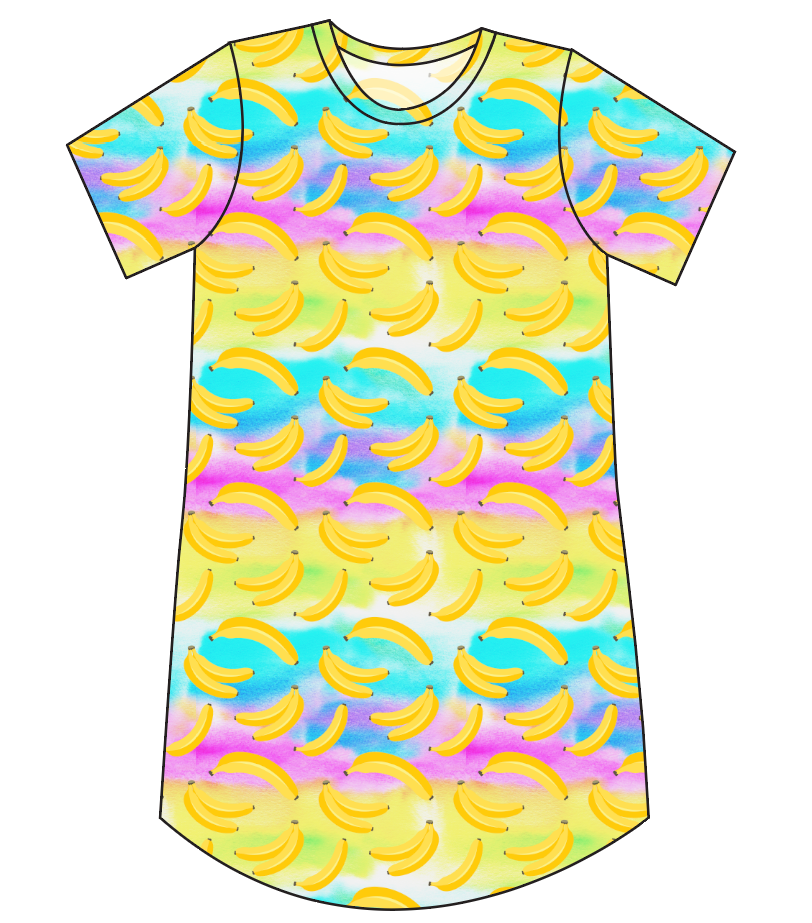 Neon Bananas Ladies' T-Shirt Dress